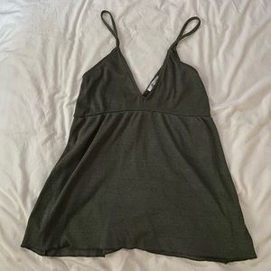 Green Zara V-neck cami top